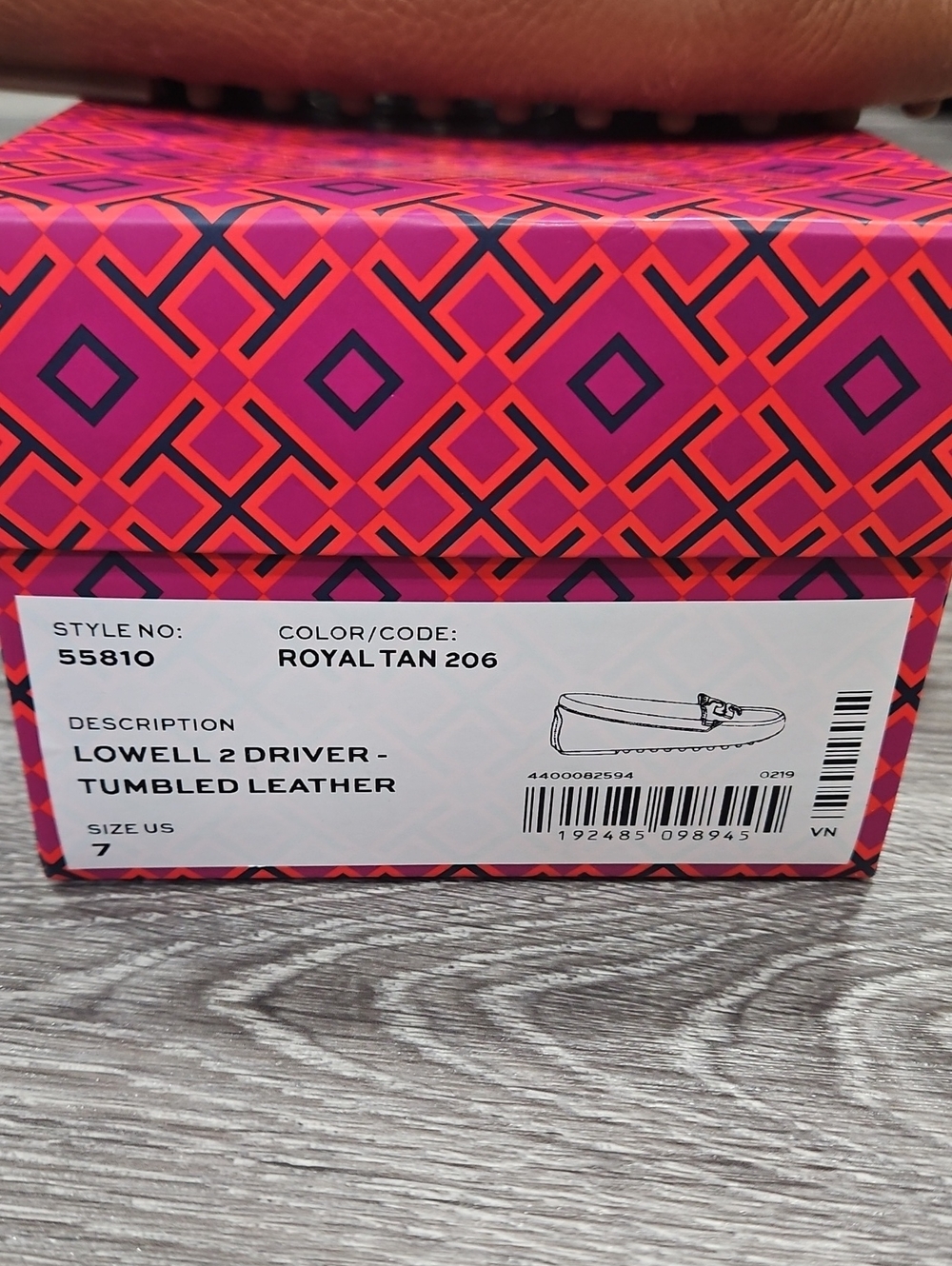 Tory Burch Lowell 2 Driver Tumbled Leather Size 7 Royal Tan - Picture 11 of 11
